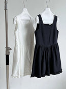 Chic Spliced Black Stringy Selvedge Seam Vest Top Women's Summer Lace Hem Sleeveless Tops