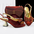 Elegant Women High Heels for Peep Toe Sandals Design Shoes and Bags Matching