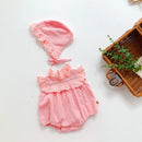 Summer Baby Romper Lace Cotton Soft Lovely Hat Baby Girl Jumpsuit Kids Clothes 0-24 Months