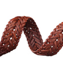 Braid Belts Women Genuine Leather Solid Square Belt Buckle Ladies Accessories Handmade