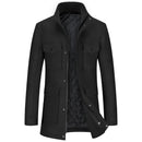 Winter Men Casual Woolen Coats Thicker Warm Cashmere Trench Long Jackets Quality Male Overcoats