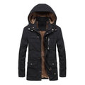 Winter Fleece Parkas Men Cotton Army Green Windbreaker Coat Male Detachable Hood Jacket Man