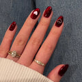 24Pcs Mid-length Almond Press on Nails Wearable Shiny Eye Nails