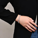 Sterling Silver Bracelets for Women Round 3.5mm Charm Bracelet for Engagement Party Gifts