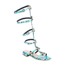 Gladiator Sandals Women Summer Leather Flats Crystal Beach Dress Shoes