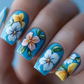 24Pcs Mid-length Square Head Nails Relief Rosy Lace with Design Press on False Nails Art Wearable Full Cover Nails Tips