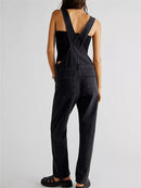 Denim Overalls for Women Loose Fit Classic Bib Casual Jean Stretchy Denim Overall Jumpsuit