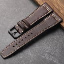 Handmade Fit Pilot Head Strap Men Bracelet Genuine Leather Watchband