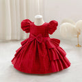 Dresses Plaid Flower Girls Elegant Birthday Gown With Bow Children Birthday Frocks 0-4 Years