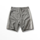 Summer American Retro Knitted Solid Shorts Men Loose Elastic Drawstring Sport Casual