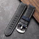 Carbon Fiber Grain Leather Watchband 20 22 24MM Cark Blue Vintage Men's Bracelet For Soft Men's Bracelet