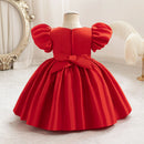 Baby Girl Princess Dress Infant Toddler Vintage Satin Party Birthday Frocks Baby Gowns