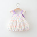 Baby And Girls Dress Summer Colorful Spot Girls Dress Bow Baby Strap Skirt (0-4 Years Old)