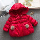 0-4 Years Baby Girls Jacket Christmas Little Princess Coats For Girls Winter Warm Hooded Outwear Children Clothing