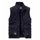 Spring and Autumn Men Casual Vest Solid Loose Multi-pocket Vest Outdoor Mountaineering Tactical Sports Top Men Clothing