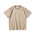 Beige t-shirt with a pocket on a white background, Obroi