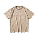 Beige t-shirt with a pocket on a white background, Obroi