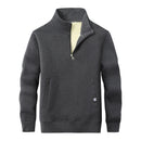 Winter Men Sweatshirts Oversized Zipper Stand Collar Berber Fleece Hoodies Men Thicken Outerwear Jumpers
