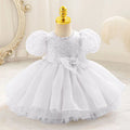 New beauty pageant dress for baby toddler girl puff sleeve birthday dress kids 0-4 years