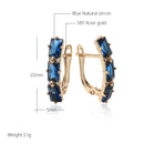 Natural Zircon Drop Earrings for Women Oblong 585 Fine Jewelry