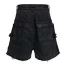 Black cargo shorts on a white background, Obroi