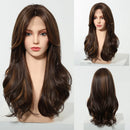 Blonde Wigs Long Wavy Wig with Lace Hairline for Women Party Fiber Soft Hair