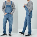 Jumpsuits Men Casual Stitching Spaghetti Strap Jeans Men Washed Straight-Leg Denim Jumpsuits