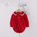 Baby Girl Rompers Years Infant Birthday Party Velvet Bodysuits Boutique Clothes Girl Red Birthday Kid Jumpsuit Clothing