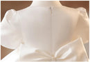 Princess Ball Gown Bow Bead Puff Sleeve Design Birthday Baptism Party Easter Dresses For Girls