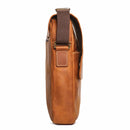 Men's Flap Magnetic Buckle Shoulder Bag Horse Leather Casual Crossbody Bags Top Layer Leather