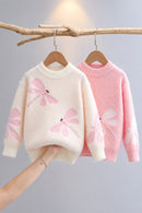 Sweater Autumn Winter Baby Dragonfly Pattern Pullover Bottoming Shirt Girls Preppy Sweaters