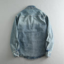 Denim shirt for men Autumn men retro long-sleeved shirt