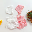 Summer Baby Romper Lace Cotton Soft Lovely Hat Baby Girl Jumpsuit Kids Clothes 0-24 Months
