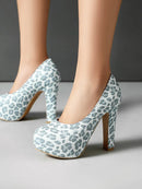Women's Pumps High Heels Round Toe Platform Party Shoes Spring
