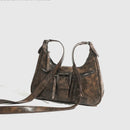 Retro Belt Design Shoulder Bags for Women Small Vintage Female Underarm Handbags