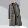 Men Wool Jacket Business Suit Collar Outdoor Job Warm Wool Coat Knee High Design Journey Light Winter Overcoat