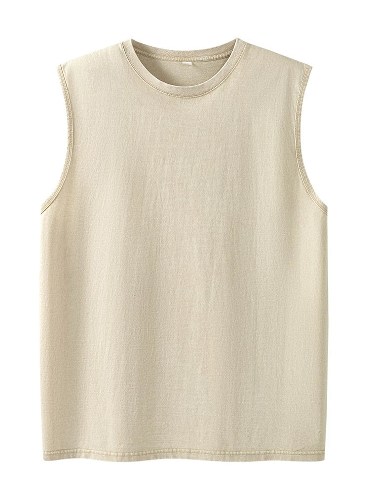 Summer Men Tank Tops Sleeveless T Shirts Running Beach Cutoff Tees