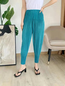 Women Folds Bloomers Ladies Vintage Commuted Trousers Female Solid Harem Pants