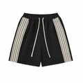 Spring Summer Men Tide Sweatpants Women Spring Striped Shorts Knee-Length Pants Chic Capris