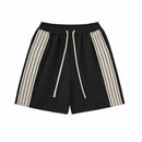 Spring Summer Men Tide Sweatpants Women Spring Striped Shorts Knee-Length Pants Chic Capris