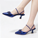 Autumn Royal Blue Color Shoes and Bag Set Special Design for Wedding Party