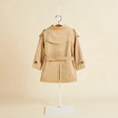 Trench Cotton Infant Toddler Child Windbreak Jacket Child Dust Coat Waist Belt Baby Outwear