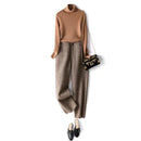 Woolen Thick Warm Loose Straight Solid Vintage Women's Pants High Waist Autumn Winter Pants For Women