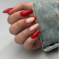 Medium-length Acrylic Almond Fake Nails Art Cool Hottie Girl Wear False Nails Europe and USA Press on Nail Removable French Nail