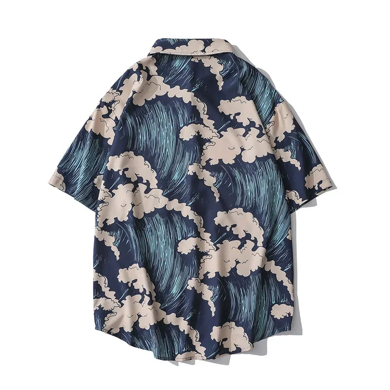 Oversized Casual Shirt Man Summer Wave Personalized Mens Hawaiian Shirts