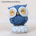 Statues Home Figurines Blue Owl Kawaii Children's Room Resin Pastoral Decoration