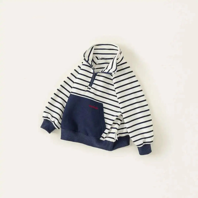 Spring Autumn Children Sweatshirts 1-10Y Boys Cotton Striped Letter Casual Pullover Tops