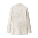 Women Wear Elegant Sequin Blazer Lapel Collar  Autumn Suit Jacket