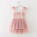Baby Girl Clothes Bow Tie Decoration Sling Baby Girl Dress Birthday Princess Puffy Dresses