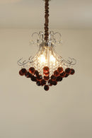 French Gold Cogna Crystal Chandelier European Design Sense Purple Ceiling Decoration LED Pendant Lamp